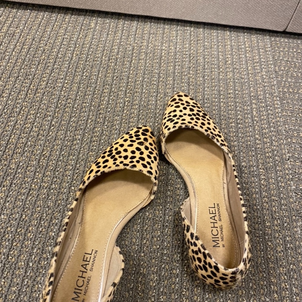 Michael Shannon Tan and Black Leopard Print Flats